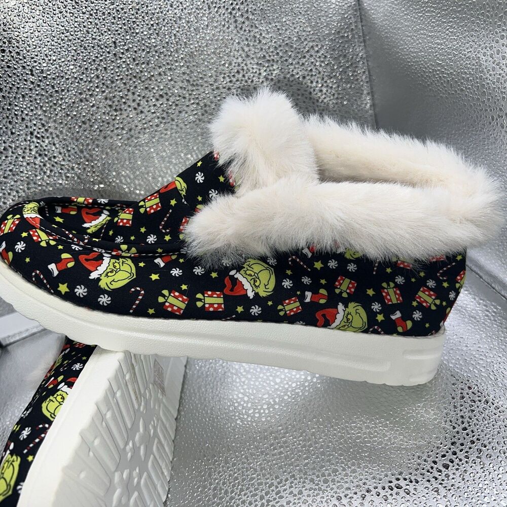 Women's 9.5 GRINCH Christmas Holiday Scuff Slipper New